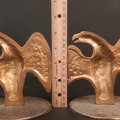 LOT 131: Brass Eagle Bookends Made in England