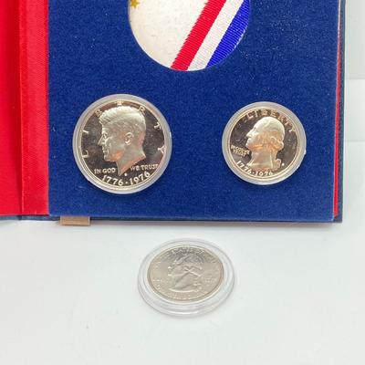 LOT 137: Coin Collection - 1965 Set, Bicentennial Silver Proof Kennedy Half Dollar / Quarter, 1972 Treasury Set, 1975 Proof Set, 1977...