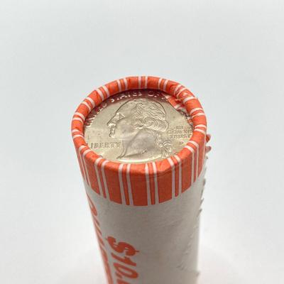 LOT 138: US State Quarter Collection - Alabama, Iowa, Maine, Michigan, Missouri, Ohio, Oklahoma, Wisconsin and Roll of Forty ($10)