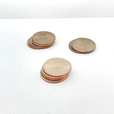 LOT 138: US State Quarter Collection - Alabama, Iowa, Maine, Michigan, Missouri, Ohio, Oklahoma, Wisconsin and Roll of Forty ($10)