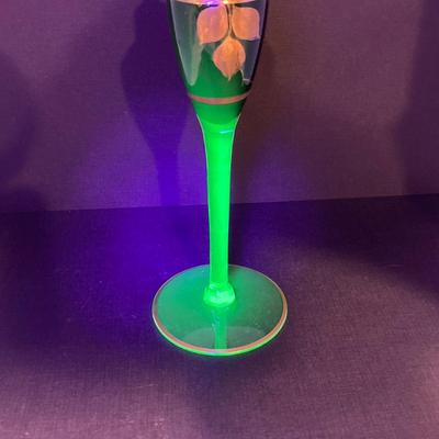 LOT 145: Antique / Vintage Art Deco Gold Tone / Glass Perfume Bottles - Uranium Glass Style Included