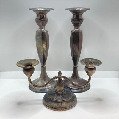 LOT 146: Weighted and Reinforced Sterling Candlestick Holders - Gorham and More