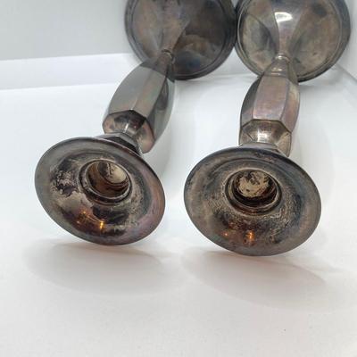 LOT 146: Weighted and Reinforced Sterling Candlestick Holders - Gorham and More
