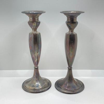 LOT 146: Weighted and Reinforced Sterling Candlestick Holders - Gorham and More