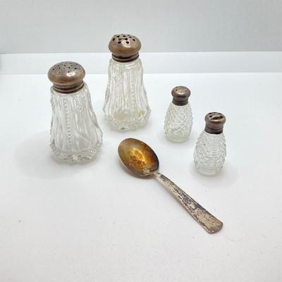 LOT 147: Collection of Vintage Sterling and More - Personalized Cup, Spoon and Salt and Pepper Shakers (2 Sets) - 87.9 gtw