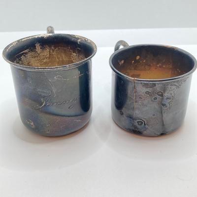 LOT 147: Collection of Vintage Sterling and More - Personalized Cup, Spoon and Salt and Pepper Shakers (2 Sets) - 87.9 gtw