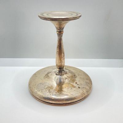 LOT 148: Weighted Sterling Acme Pedestal Bowl and Lunt's Candlestick Holder
