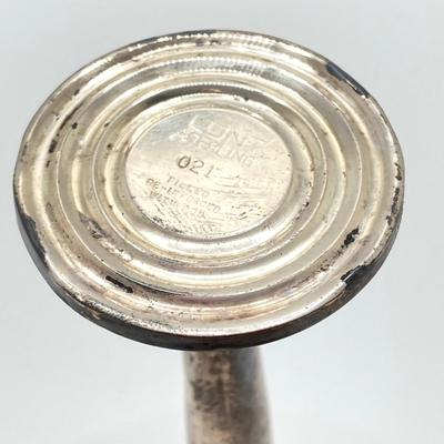 LOT 148: Weighted Sterling Acme Pedestal Bowl and Lunt's Candlestick Holder
