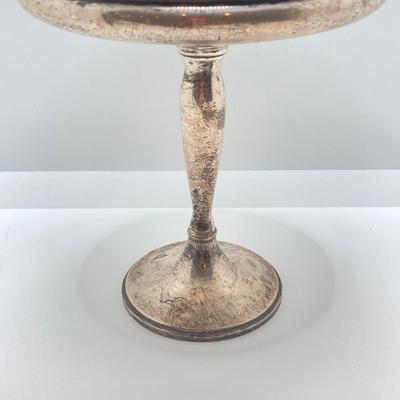 LOT 148: Weighted Sterling Acme Pedestal Bowl and Lunt's Candlestick Holder