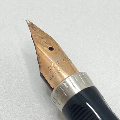 LOT 149: Vintage Parker Sterling and Gold Filled Fountain Pen with 14KT Gold Nib Tip