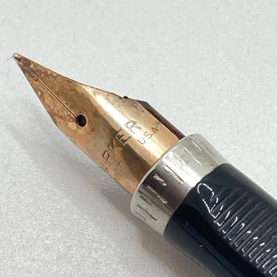 LOT 149: Vintage Parker Sterling and Gold Filled Fountain Pen with 14KT Gold Nib Tip