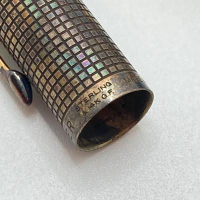 LOT 149: Vintage Parker Sterling and Gold Filled Fountain Pen with 14KT Gold Nib Tip
