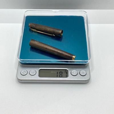 LOT 149: Vintage Parker Sterling and Gold Filled Fountain Pen with 14KT Gold Nib Tip
