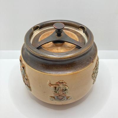 LOT 151: Vintage Bourne Denby Made in England Stoneware Tobacco Jar with Locking Lid