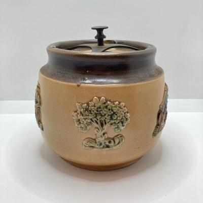 LOT 151: Vintage Bourne Denby Made in England Stoneware Tobacco Jar with Locking Lid