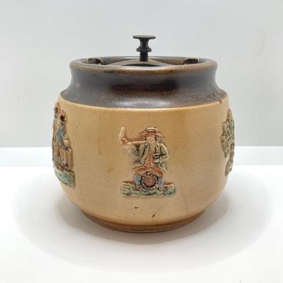 LOT 151: Vintage Bourne Denby Made in England Stoneware Tobacco Jar with Locking Lid