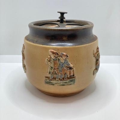 LOT 151: Vintage Bourne Denby Made in England Stoneware Tobacco Jar with Locking Lid
