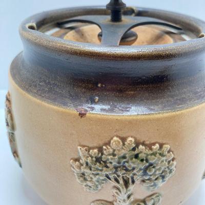LOT 151: Vintage Bourne Denby Made in England Stoneware Tobacco Jar with Locking Lid