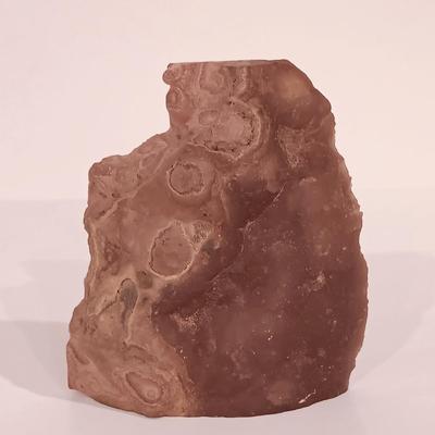 LOT 161: Vintage Carved Onyx Southwestern Bookend, Polished Rhodochrosite Slab, Amethyst Quartz & Golden Nugget Ashtray
