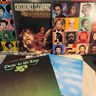 WhiteTLOT 162: Collection of Vintage Vinyl Albums Including Titles by the Rolling Stone, The Who, Yes, Traffic, CCR, Tom Petty, White...