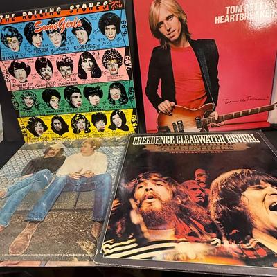 WhiteTLOT 162: Collection of Vintage Vinyl Albums Including Titles by the Rolling Stone, The Who, Yes, Traffic, CCR, Tom Petty, White...