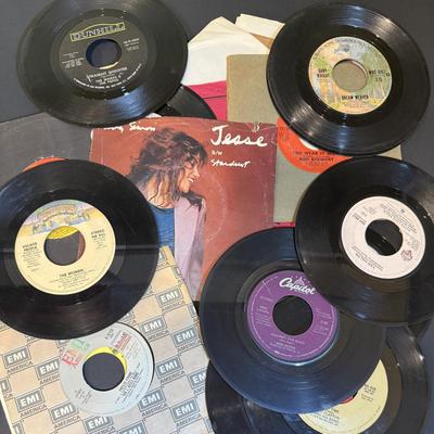 LOT 164: Large Assortment of Vintage 45’s Some with Jackets/Sleeves