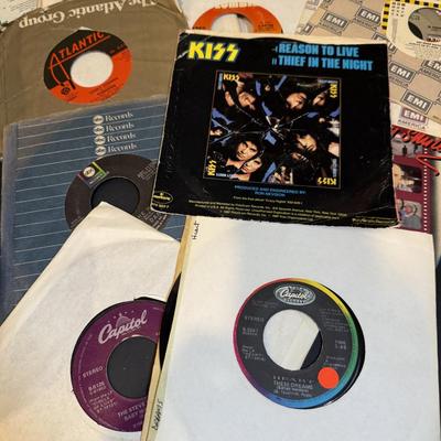 LOT 164: Large Assortment of Vintage 45’s Some with Jackets/Sleeves