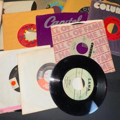 LOT 164: Large Assortment of Vintage 45’s Some with Jackets/Sleeves