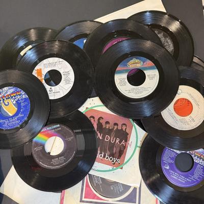 LOT 164: Large Assortment of Vintage 45’s Some with Jackets/Sleeves
