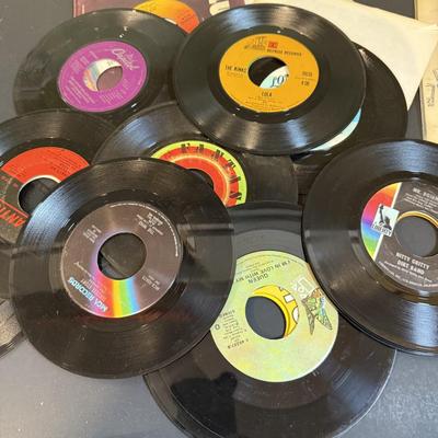 LOT 164: Large Assortment of Vintage 45’s Some with Jackets/Sleeves