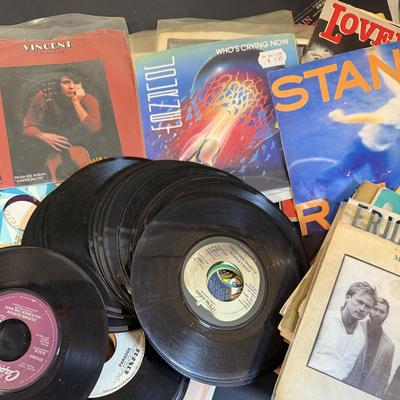 LOT 165: Collection of Vintage Vinyl 45’s Some with Jackets and Sleeves