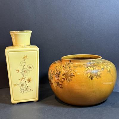 LOT 167: Vintage Ceramic Vase by Hyalyn and Vintage/Antique Ceramic Bowl