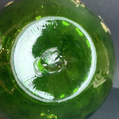 LOT 168: Vintage Bohemian Green Art Glass Bowl and Koniglinch Tettau Dish