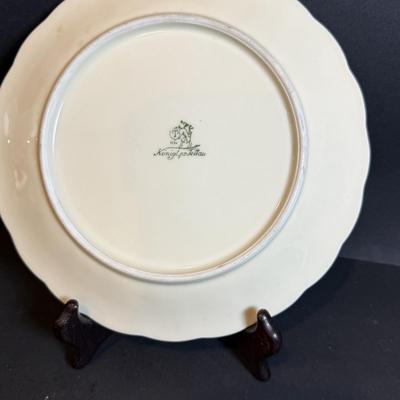 LOT 168: Vintage Bohemian Green Art Glass Bowl and Koniglinch Tettau Dish