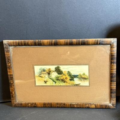 LOT 169: Asian Inspired Collection - Noritake Landscape Vase, Floral Teapot, Vintage Wall Art and Paper Umbrella from 1936