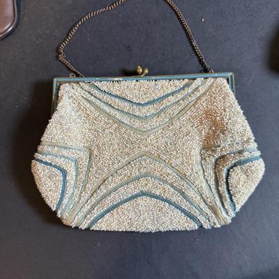 LOT Vintage Metal and Beaded Purses, Eyeglass Case and a Bunch of Baubles and More