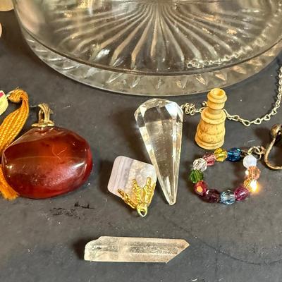 LOT Vintage Metal and Beaded Purses, Eyeglass Case and a Bunch of Baubles and More