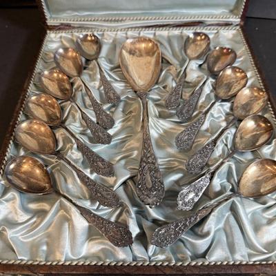 LOT 177: Vintage German Silver Plated Serving Spoons
