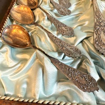 LOT 177: Vintage German Silver Plated Serving Spoons