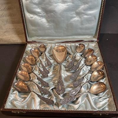 LOT 177: Vintage German Silver Plated Serving Spoons