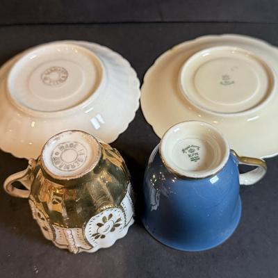 LOT 179: Vintage Hot Chocolate Pot and Demi Teacups an Saucers, Tea Bobbers and Spoons