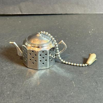 LOT 179: Vintage Hot Chocolate Pot and Demi Teacups an Saucers, Tea Bobbers and Spoons