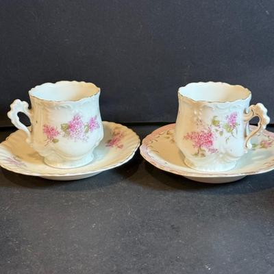 LOT 179: Vintage Hot Chocolate Pot and Demi Teacups an Saucers, Tea Bobbers and Spoons
