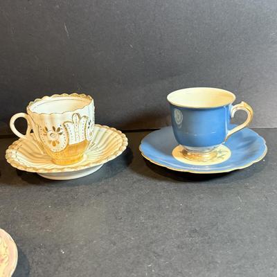 LOT 179: Vintage Hot Chocolate Pot and Demi Teacups an Saucers, Tea Bobbers and Spoons
