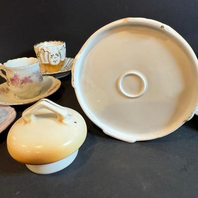 LOT 179: Vintage Hot Chocolate Pot and Demi Teacups an Saucers, Tea Bobbers and Spoons