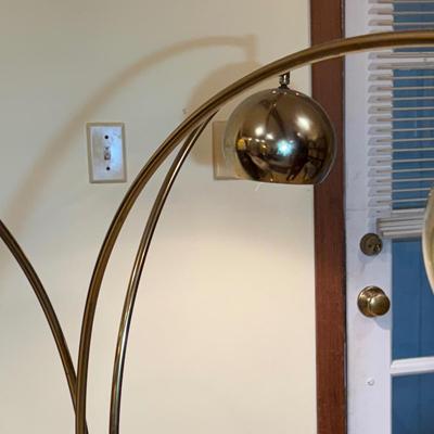 LOT 184: Mid Century Italian Style Brass Arc Floor Lamp