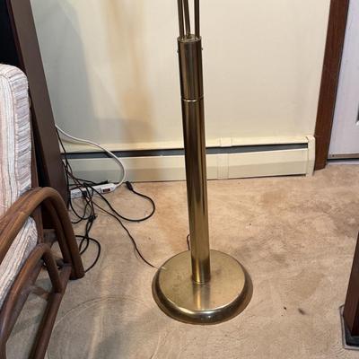 LOT 184: Mid Century Italian Style Brass Arc Floor Lamp