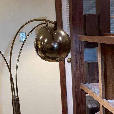 LOT 184: Mid Century Italian Style Brass Arc Floor Lamp