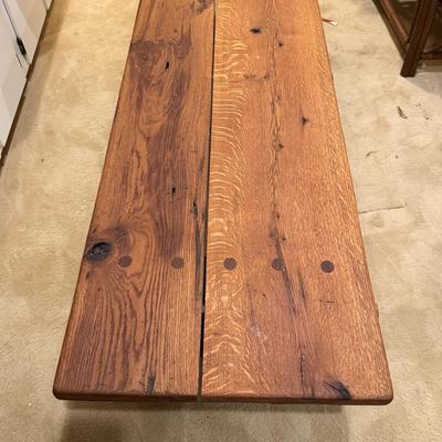 LOT 185: Rustic/Farmhouse Longe Wooden Coffee Table/Bench