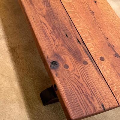 LOT 185: Rustic/Farmhouse Longe Wooden Coffee Table/Bench